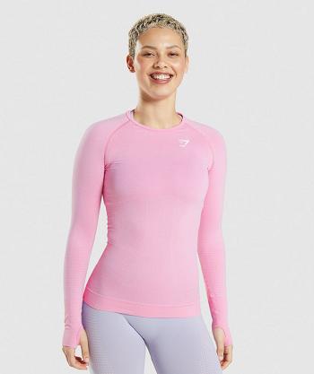 Gymshark Vital Seamless 2.0 Long Sleeve Dam Rosa | SE 2772KOR
